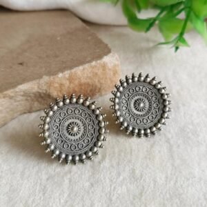 Home oxidized silver earrings